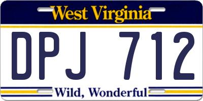 WV license plate DPJ712