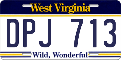 WV license plate DPJ713