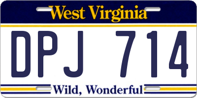 WV license plate DPJ714
