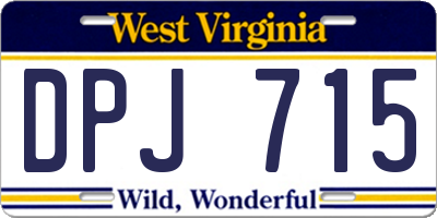 WV license plate DPJ715