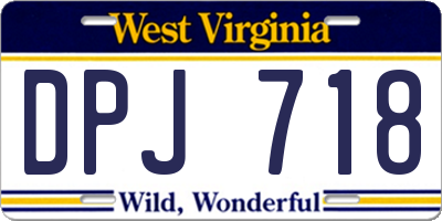 WV license plate DPJ718