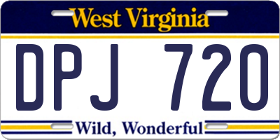 WV license plate DPJ720