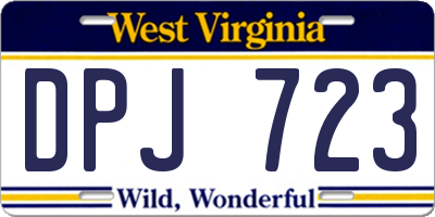 WV license plate DPJ723