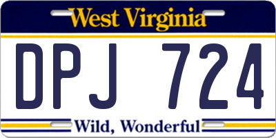 WV license plate DPJ724