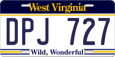 WV license plate DPJ727