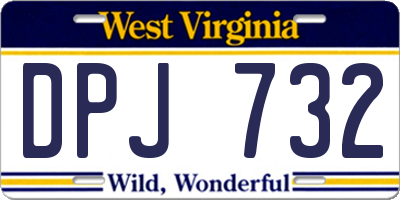 WV license plate DPJ732