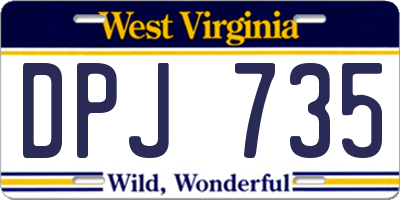 WV license plate DPJ735