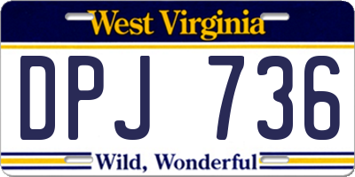 WV license plate DPJ736
