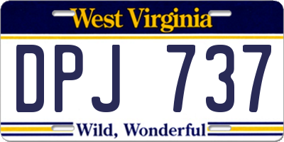 WV license plate DPJ737