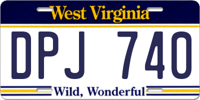 WV license plate DPJ740
