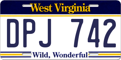WV license plate DPJ742