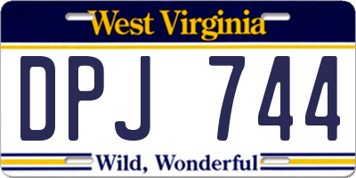 WV license plate DPJ744
