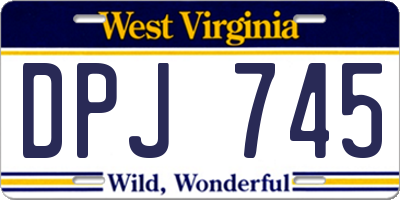 WV license plate DPJ745