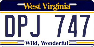 WV license plate DPJ747