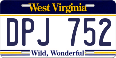 WV license plate DPJ752