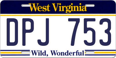 WV license plate DPJ753