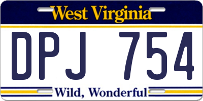 WV license plate DPJ754