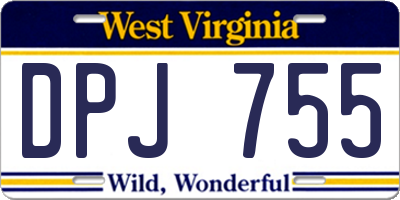 WV license plate DPJ755