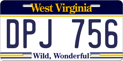 WV license plate DPJ756