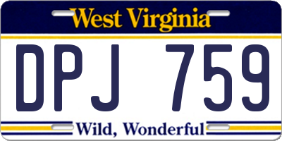 WV license plate DPJ759