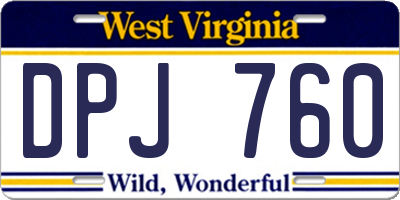 WV license plate DPJ760