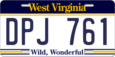 WV license plate DPJ761