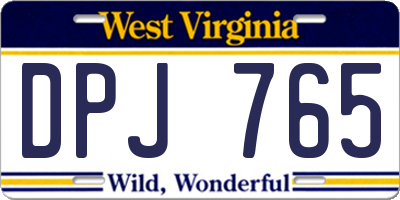 WV license plate DPJ765