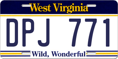 WV license plate DPJ771