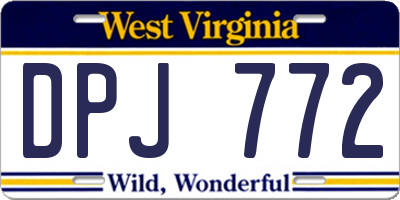 WV license plate DPJ772