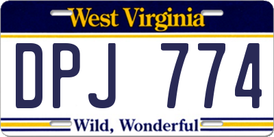 WV license plate DPJ774
