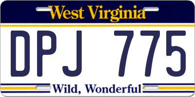 WV license plate DPJ775