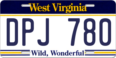 WV license plate DPJ780