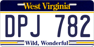 WV license plate DPJ782