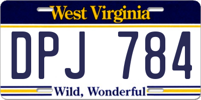 WV license plate DPJ784