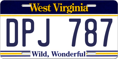 WV license plate DPJ787