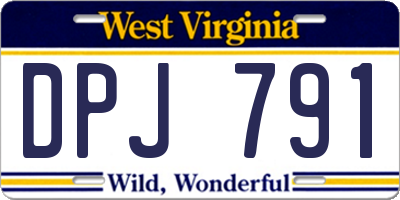 WV license plate DPJ791