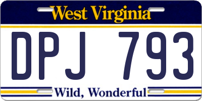 WV license plate DPJ793