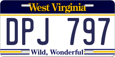 WV license plate DPJ797