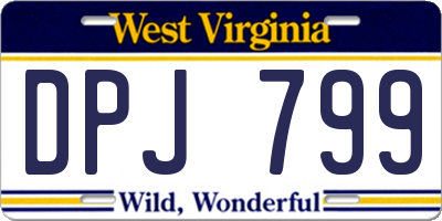 WV license plate DPJ799