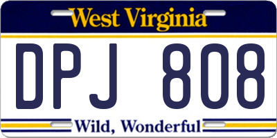 WV license plate DPJ808