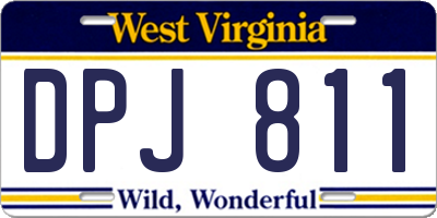 WV license plate DPJ811
