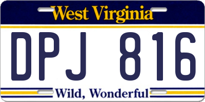 WV license plate DPJ816