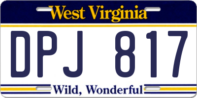 WV license plate DPJ817