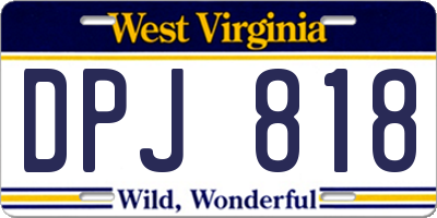 WV license plate DPJ818