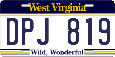 WV license plate DPJ819