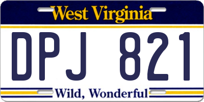 WV license plate DPJ821
