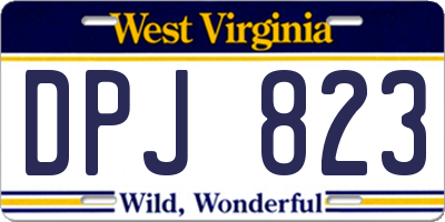 WV license plate DPJ823