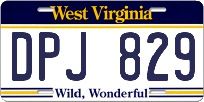 WV license plate DPJ829