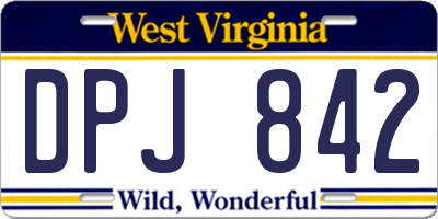 WV license plate DPJ842
