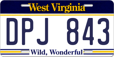 WV license plate DPJ843